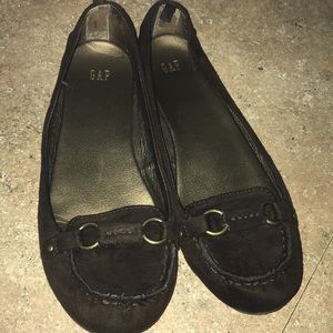 Brown black flats